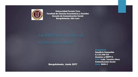 Las RRPP en los Medios de Comunicación Social PPT