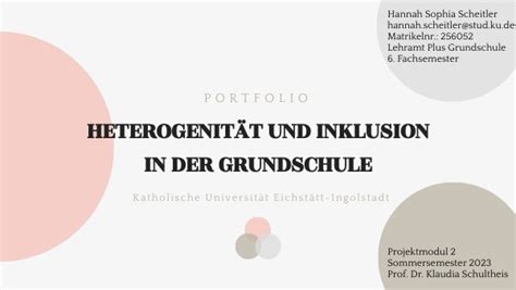 Heterogenität und Inklusion in der Grundschule