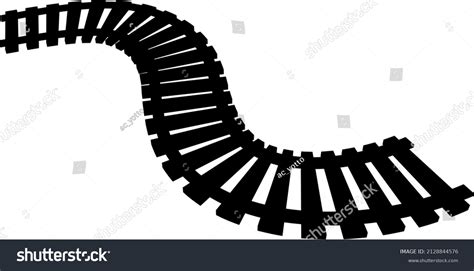 Railroad Track Isolated Vector Silhouette Stock Vector Royalty Free