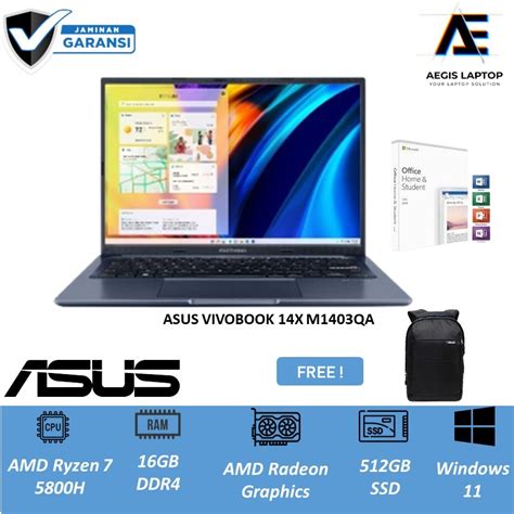 Jual Asus Vivobook X M Qa Ryzen H Gb Gb W Ohs