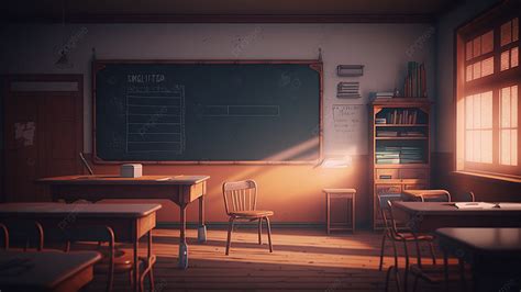 School Classroom Tables And Chairs Dusk Background, Classroom, Desk, Window Background Image And ...