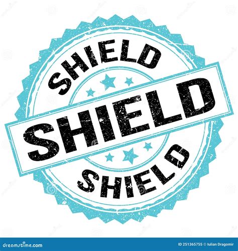 SHIELD Text On Blue Black Round Stamp Sign Stock Illustration