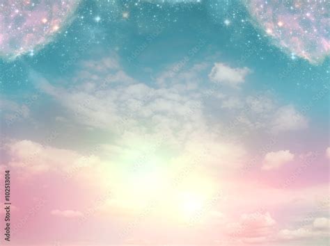 Photo & Art Print mystical background with divine light and magic stars ...