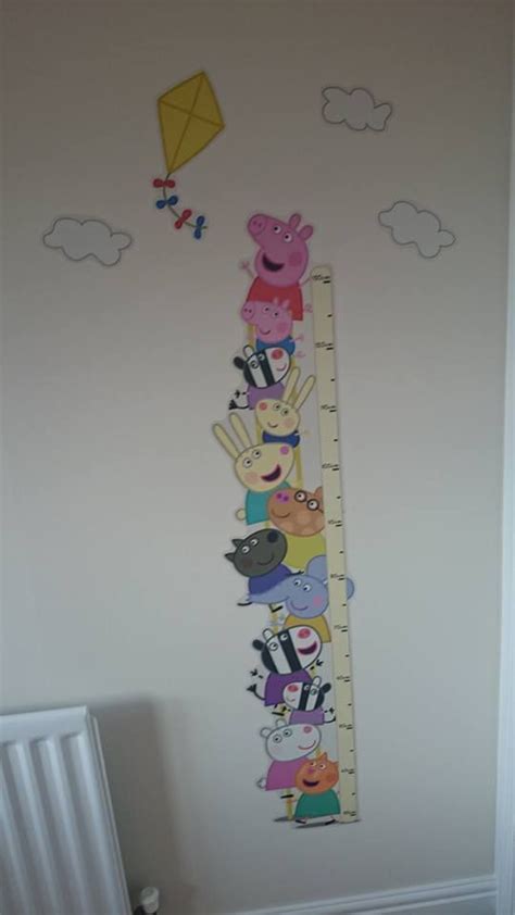 Peppa Pig Height Chart | Peppa pig, Peppa pig birthday, Kids bedroom decor