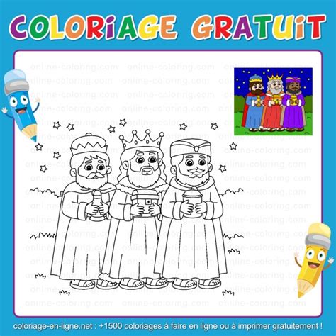 Coloriage Les Rois mages Coloriage à imprimer ou à faire en ligne