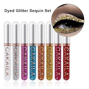 Set Di Eyeliner Con Glitter Liquido Colori Gel Liquido Opaco Facile