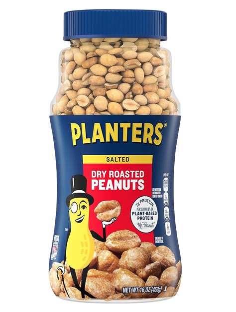 Planters Dry Roasted Peanuts 16 Oz Resealable Plastic