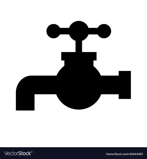 Water Supply Icon Or Water Tap Silhouette Vector Image