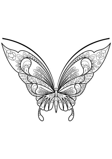 Papillon Jolis Motifs 7 Coloriages Papillons And Insectes Difficiles Pour Adultes Et Enfants