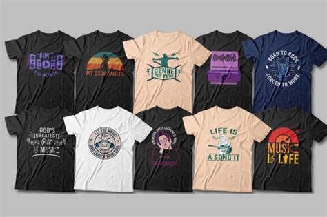 Music T Shirt Designs Bundle Editable Music T Shirt Vector T Shirt