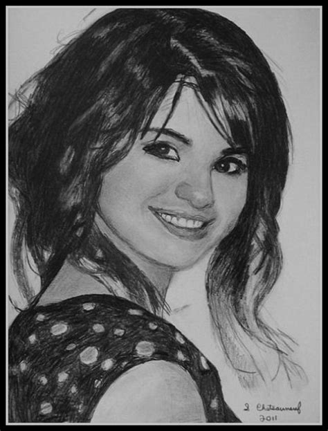 Selena Gomez Drawing In Pencil