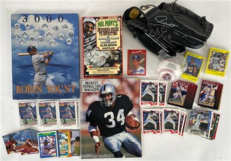 Lot Detail 1990 S Baseball Football Memorabilia Collection Lot Of