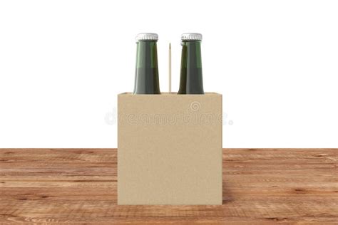 Six Green Bottles Beer Cardboard Packaging Stock Illustrations 142