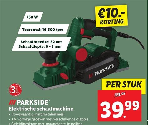 Parkside Elektrische Schaafmachine Aanbieding Bij Lidl