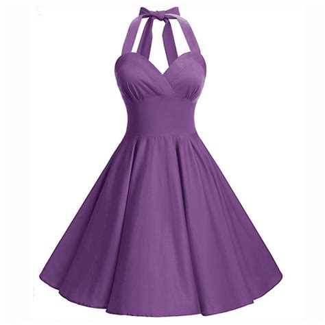 Zan Style Vintage Party Dress Women Halter Neck Swing Summer Pin Up