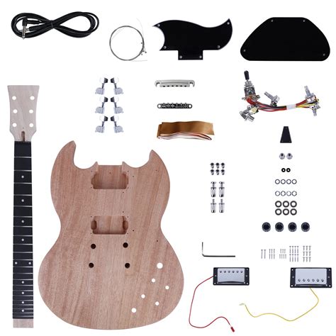 Leo Jaymz Diy Electric Guitar Kits With Mahogany Body And Maple Neck Pluggable Wires For Sale