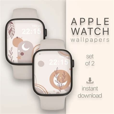 Neutral Smartwatch Wallpapers Beige Aesthetic Apple Watch Face Etsy