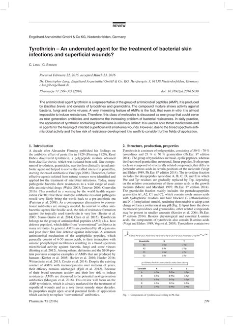 (PDF) Tyrothricin – An underrated agent for the treatment of bacterial skin infections and ...