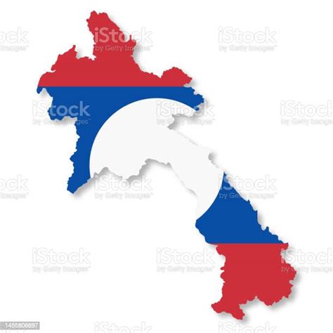 클리핑 경로 3d 그림이 있는 흰색 배경에 라오스 국기 지도 0명에 대한 스톡 벡터 아트 및 기타 이미지 0명 3차원 형태