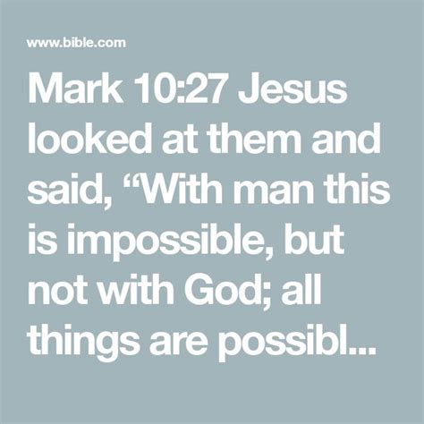 Mark 10:27 - All Things Are Possible with God