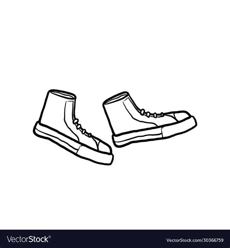 Hand drawn doodle shoes with cartoon style Vector Image