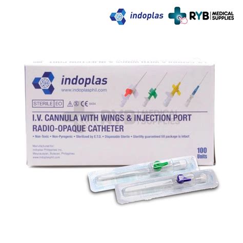 Indoplas 16G 18G 20G 22G 24G 26G IV Cannula W Wings Injection