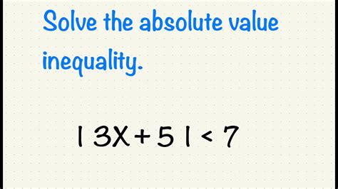 Solve Absolute Value Inequality Equation Algebra Youtube