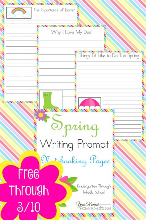 Spring Writing Prompts Notebooking Pages Year Round Homeschooling