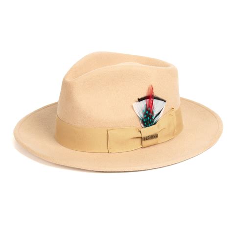 Men Crushable Tan Fedora Hat Church Suits For Less