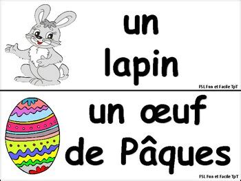 Easter Paques Vocabulaire By Fsl Fun Et Facile Tpt