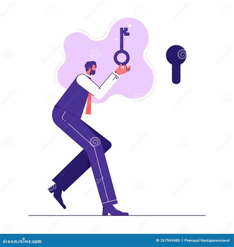 Key To Success And Achieve Business Target Concept Stock Vector