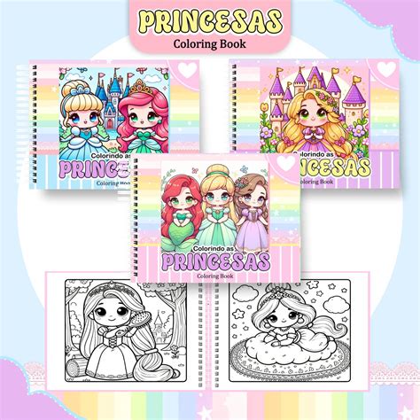 Livro de colorir tema Princesas Pâmella Vieira Designer