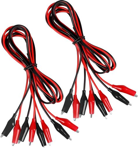 4 Groups 1m Alligator Clips Electric Insulated Test Leads With