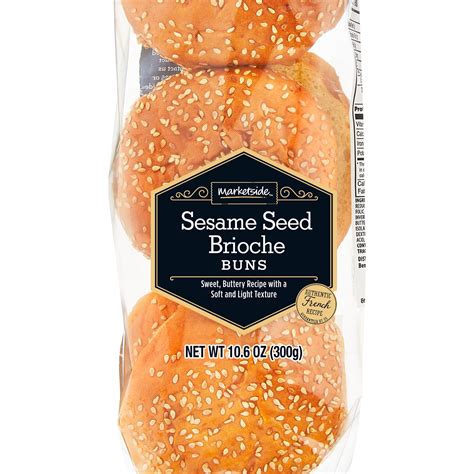 Marketside Sesame Seed Brioche Buns 10 58 Oz 6 Count