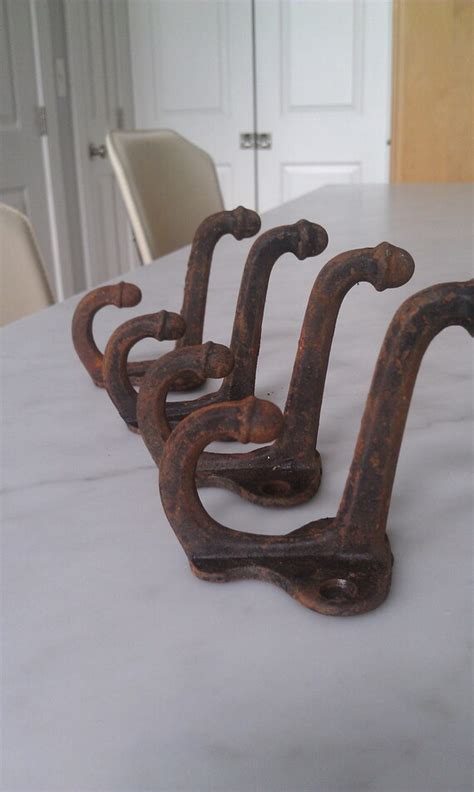 Vintage Cast Iron Wall Hooks Perfect Patina By Theperfectmintgreen