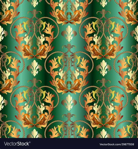 Gold Baroque Old Style Seamless Pattern Royalty Free Vector