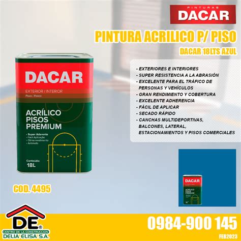 PINTURA ACRILICO P PISO DACAR 18 LTS AZUL Delia Elisa S A