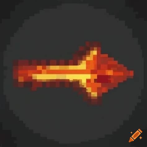 Pixel Art Of A Flaming Arrow On Blank Background On Craiyon