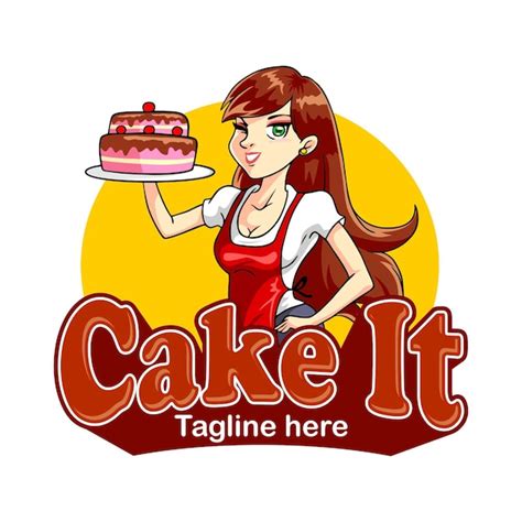 Premium Vector | Cake Chef Mascot Logo