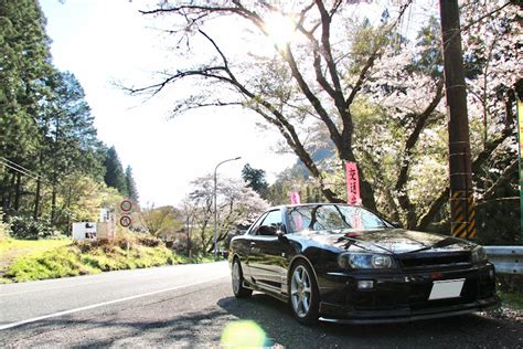 スカイラインクーペの桜と愛車・ドライブ・桜・r34・スカイラインに関するカスタム事例｜車のカスタム情報はcartune