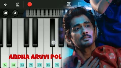 Andha Aruvi Pol Unakku Thaan Chithha Easy Piano Tutorial Chords