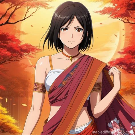 Mikasa Ackerman On Beach In Black Bikini With Eren Yeager In Shorts Prompts Stable Diffusion