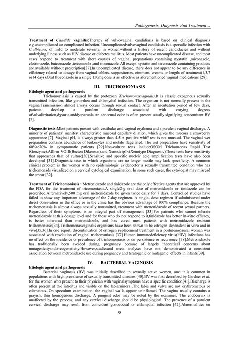 Pathogenesis Diagnosis And Treatment Of Vaginitis And Cervicitis In