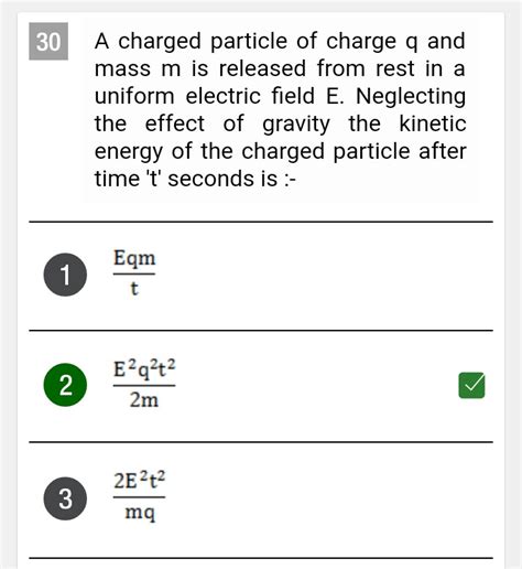 A Charged Particle Of Charge Q And Mass M Is Released From Rest In A