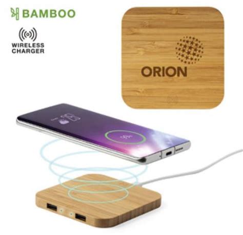 Bamboo Wireless Charger Sustainable Eco Friendly Buy Promotional