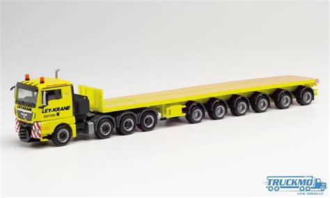 Herpa Universal Transporte MAN TGX XXL Euro 6 Teletrailer 3 4achs Wit