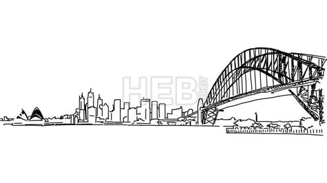 Sydney Harbour Bridge Sketch at PaintingValley.com | Explore collection ...