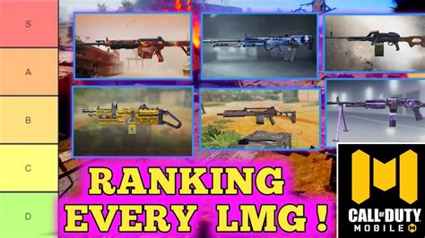 COD Mobile LMG Tier List Every Light Machine Gun Ranked From Best To