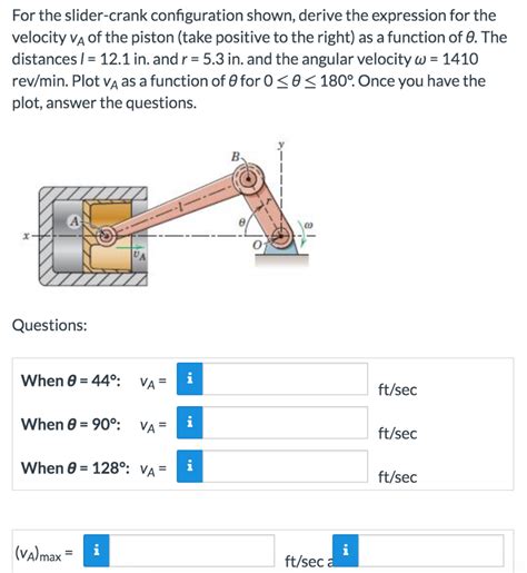 Solved For The Slider Crank Configuration Shown Derive The