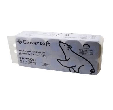 Cloversoft Unbleached Bamboo Toilet Rolls Eco Friendly 2 Ply Toilet Paper